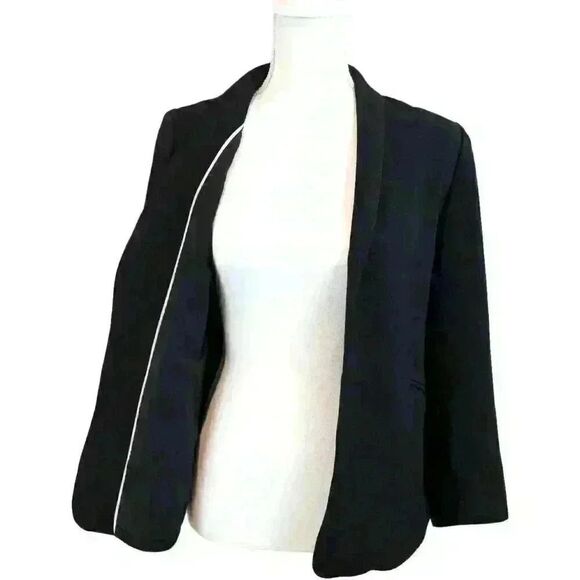Vince Camuto Black Open Front Blazer Size 6 Petite - Picture 2 of 6